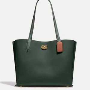 Coach Willow Colorblock Tote Green